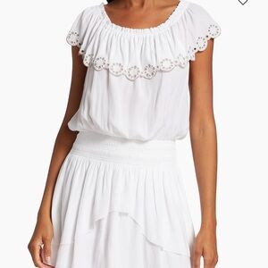 Ramy Brook Elegant White Mini Dress MSRP $495